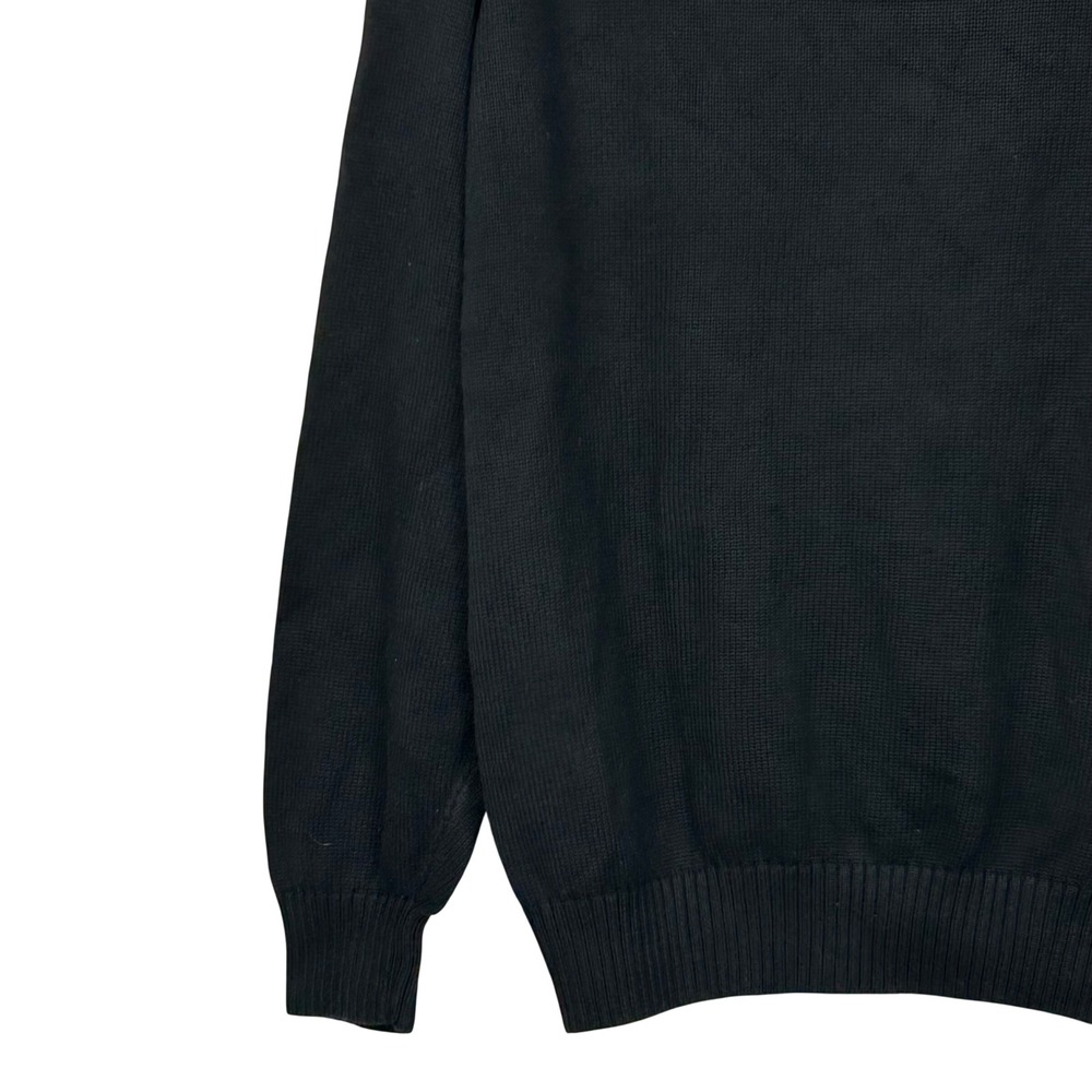Geoffrey Beene Sweater Mens XXL Black Cotton Textured Grid Pattern Crew Neck - Picture 10 of 13